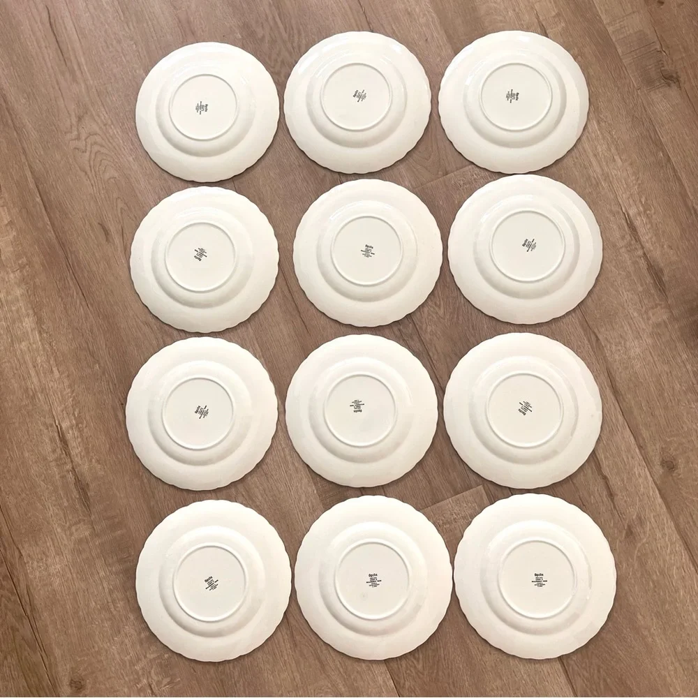 12 PCs Spode 2/8867‎ BILLINGSLEY ROSE Lace Rim Salad Desert Plates 7.75” Vintage
